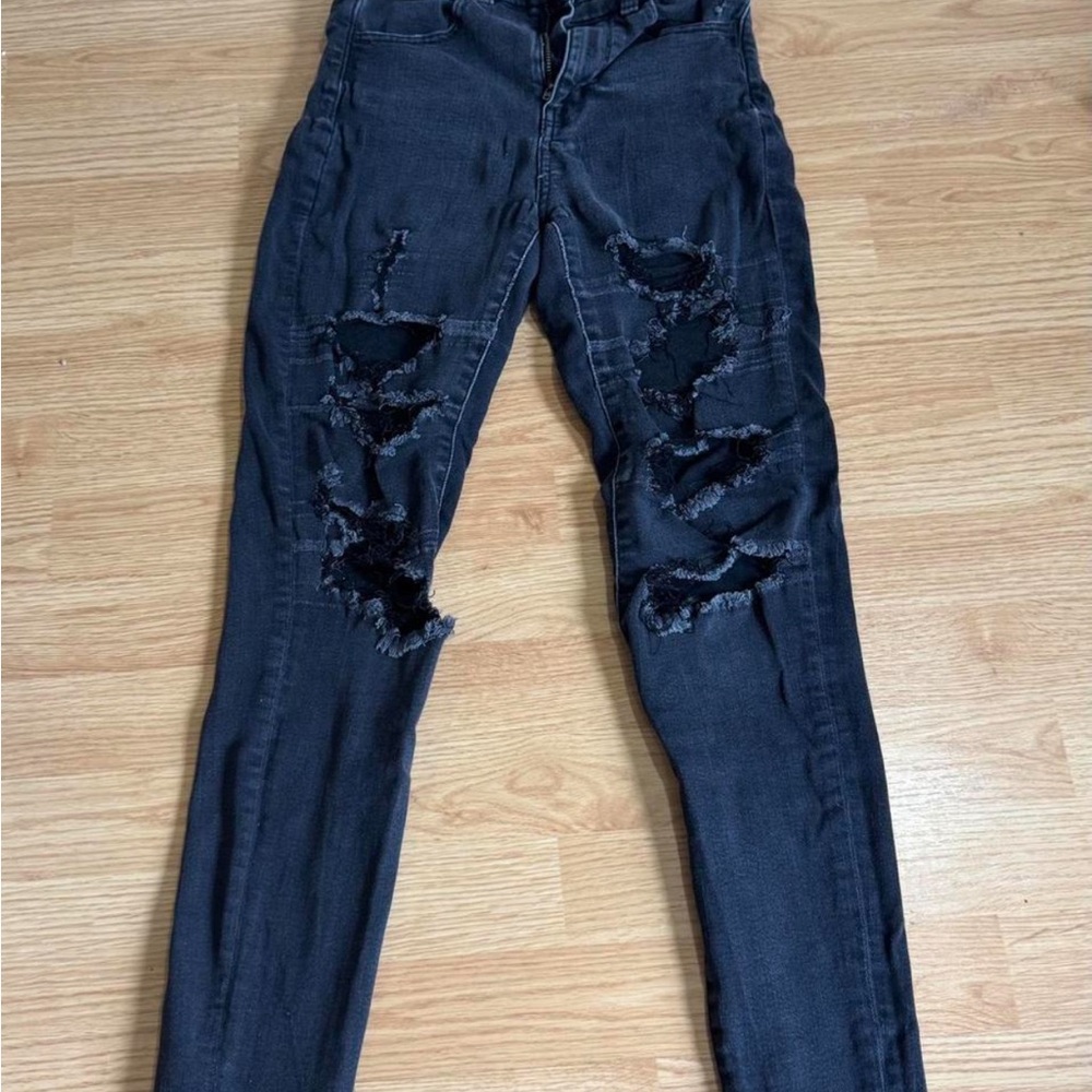 American Eagle Outfitters Black Skinny Jeans Distressed